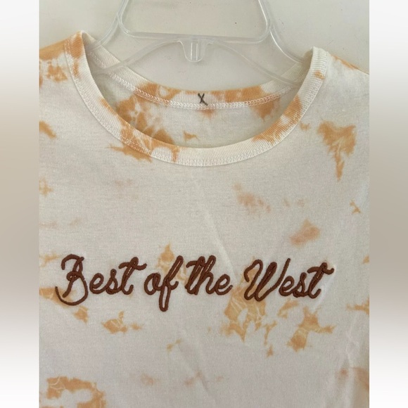 Sterling & Stitch Best Of The West Tie Dye Cream Cropped T Shirt NWOT Size XS - Picture 10 of 10